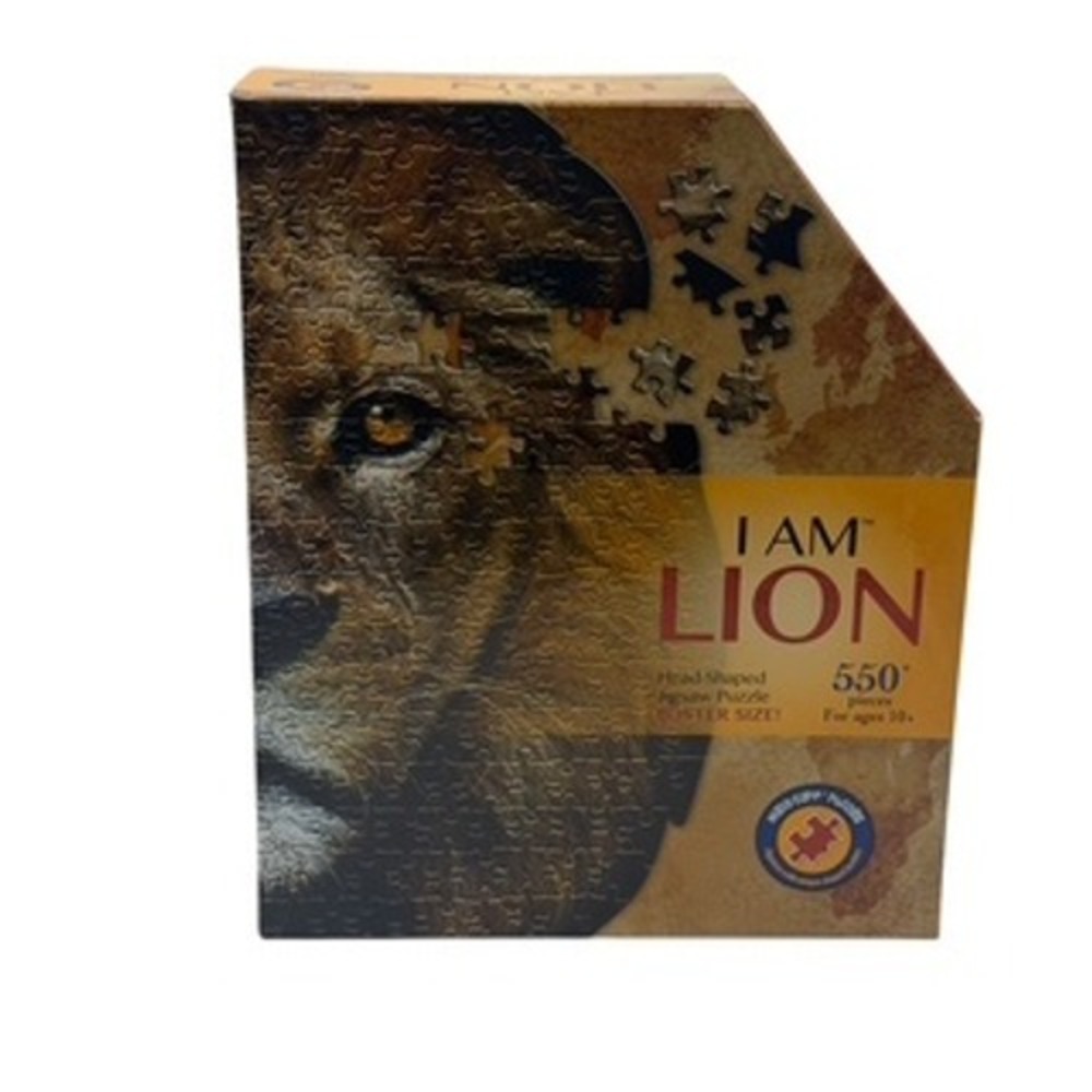 Madd Capp I Am‎ Lion 550 Piece Head Shaped Jigsaw Puzzle Poster Size 25x30 NEW